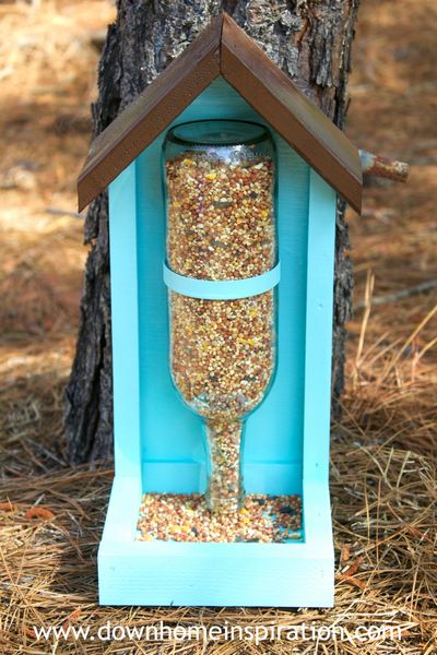 Make a DIY Wine Bottle Bird Feeder