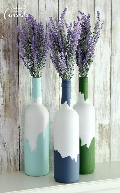 Painted DIY Wine Bottles Craft