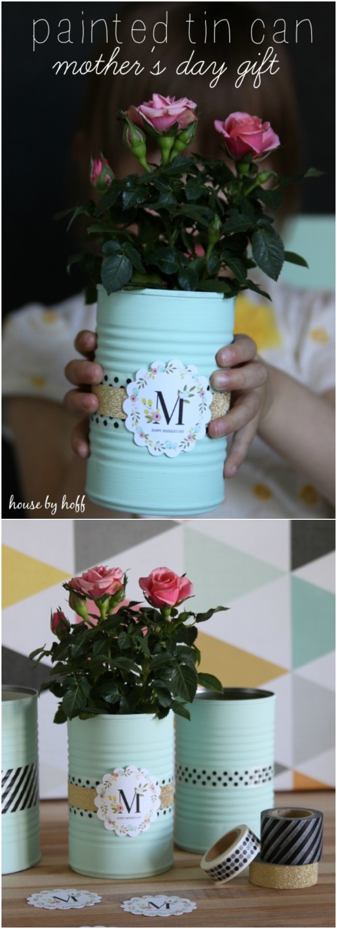 Painted Tin Cans A Mother’s Day Gift Idea