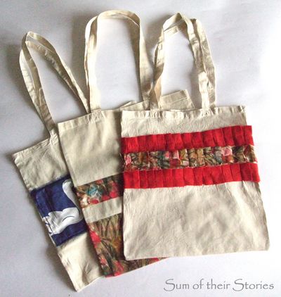 Ruffled Cornishware DIY Shopping Bag Idea