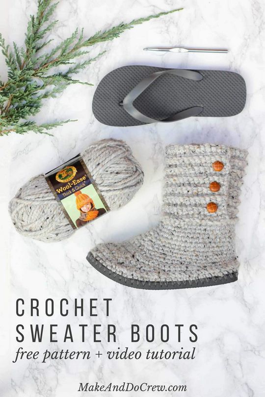 Crochet Boots With Flip Flops