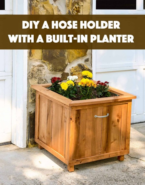 DIY Hose Holder With Pallet Wood Planter