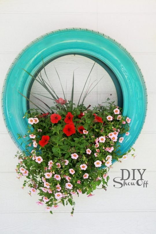 DIY Tire Flower Planter Projects