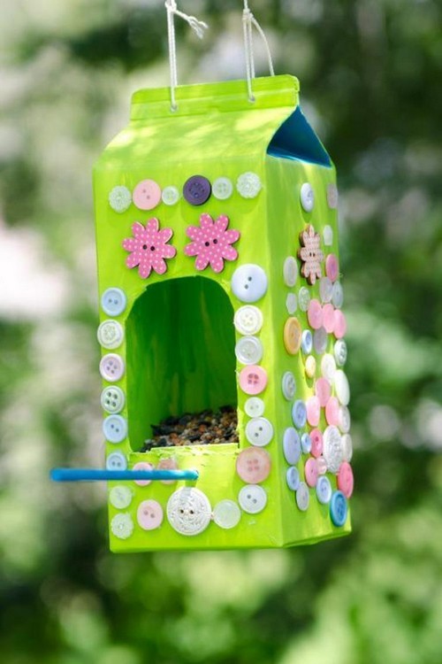 Milk Carton Bird Feeder