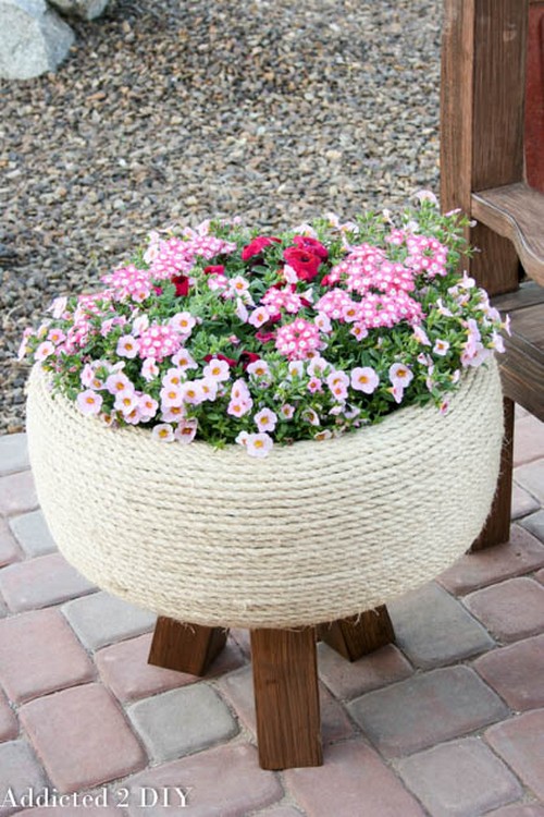 Turn An Old Tire Into A Gorgeous Planter