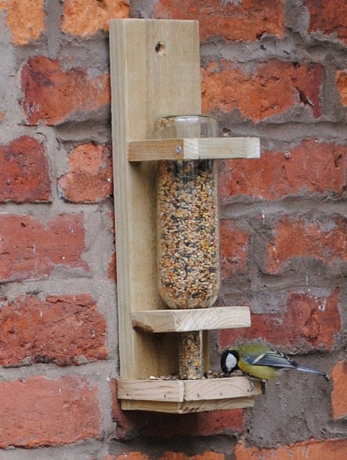 Wine Bottle Bird Feeder