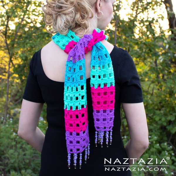 Crochet Summer Jewels Scarf