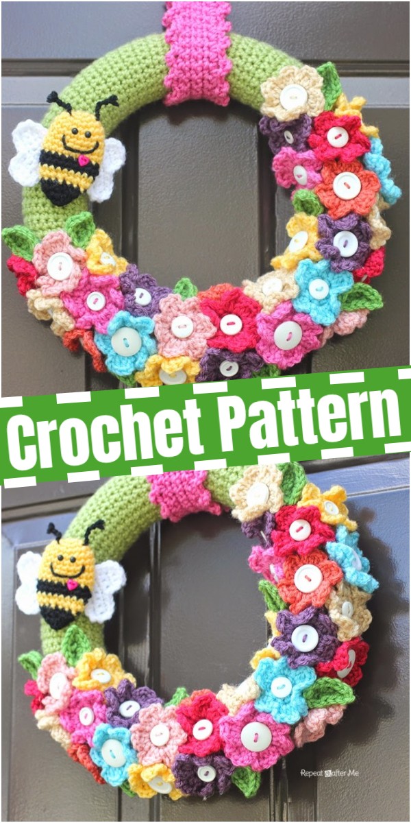 Crocheted Spring Wreath