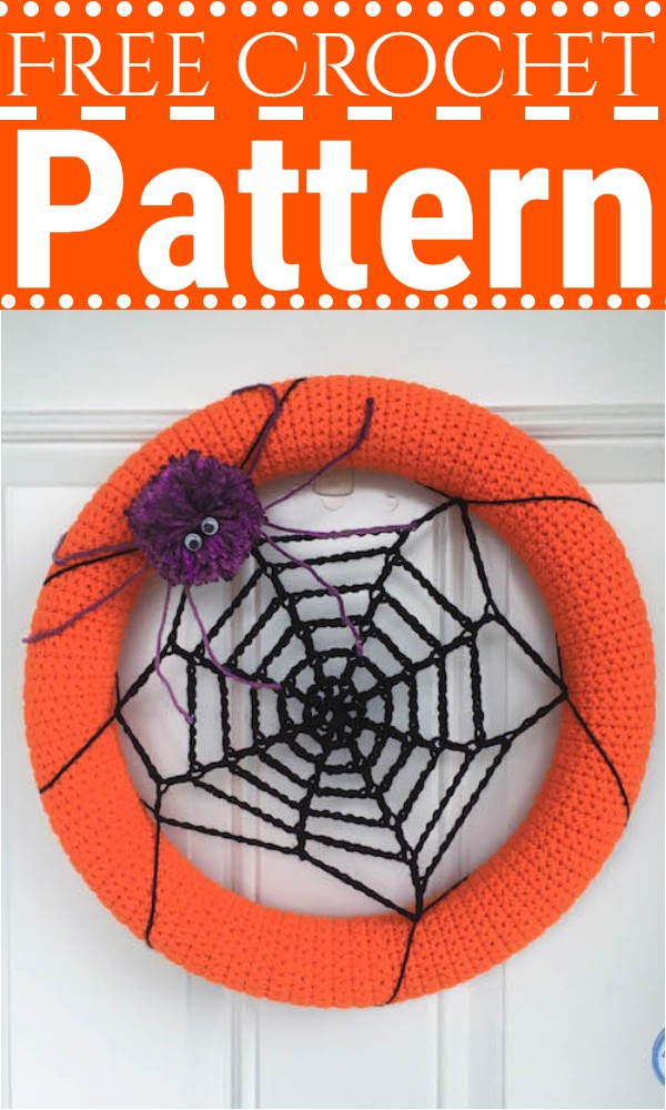 Spider Web Wreath Free Halloween Crochet Pattern