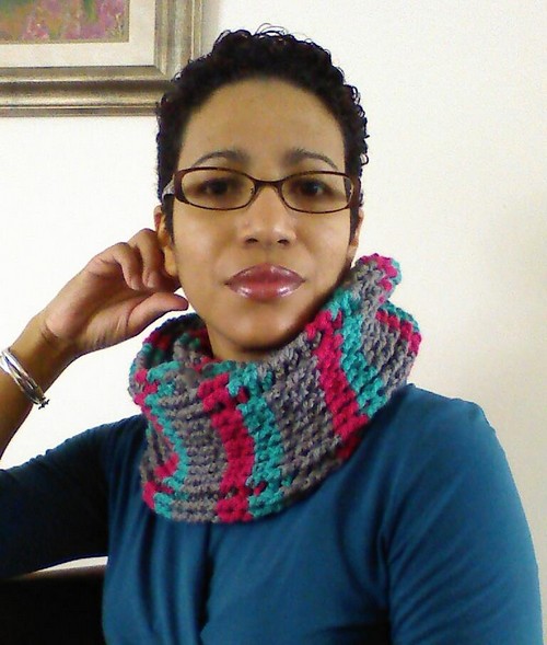 Crochet Cables & Stripes Cowl