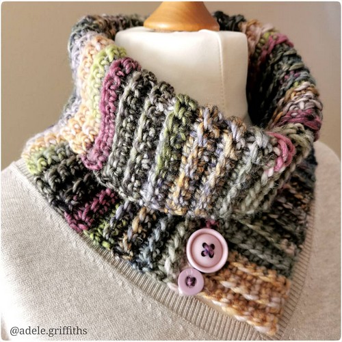 Crochet Ribbed Roll Neck Cowl