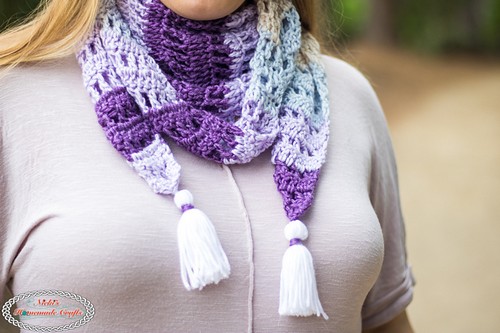 Crochet Diamond Scarf With Tassels