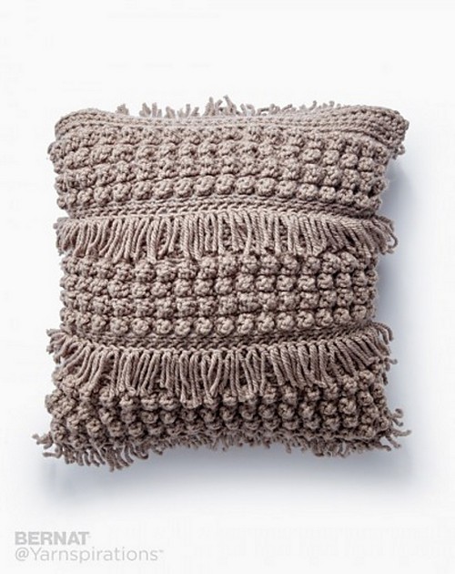 Crochet Tassel And Texture Pillow