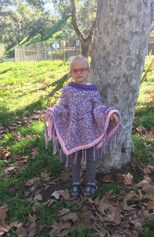 Crochet Textured Poncho With Tassels