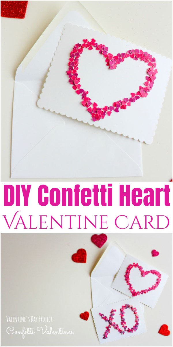 DIY Confetti Heart Valentine Card