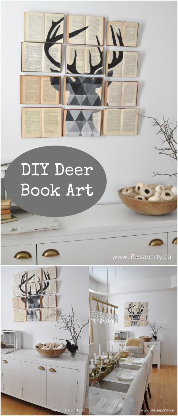 DIY Deer Book Art