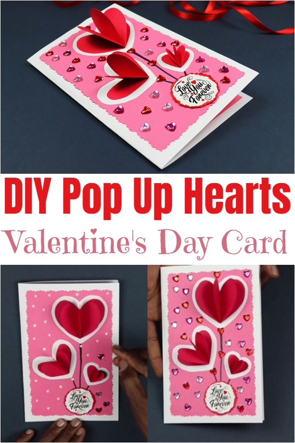 DIY Pop Up Hearts Valentine's Day Card