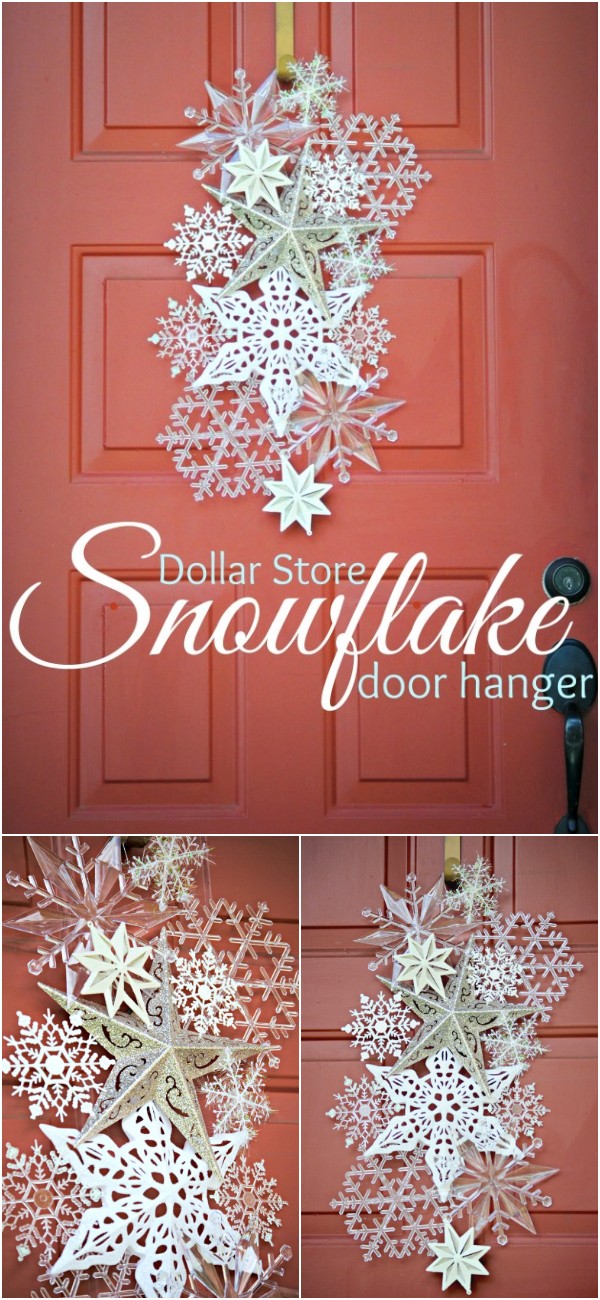 Dollar Store Snowflake Door Hanger