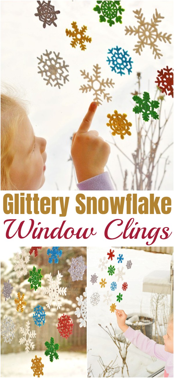 Glittery Snowflake Window Clings