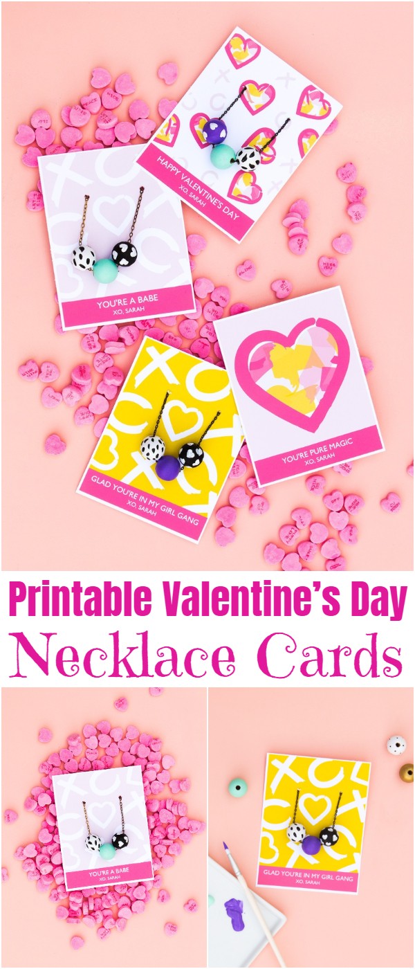 Printable Valentine’s Day Necklace Cards