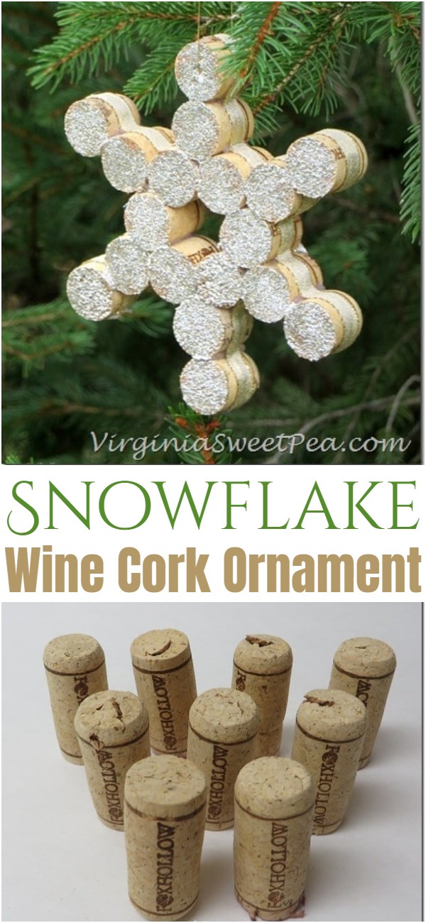 Snowflake Wine Cork Ornament