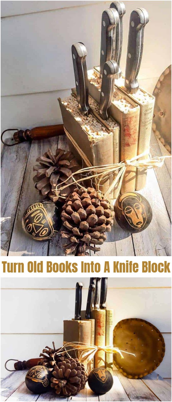 Turn Old Books Into A Knife Block