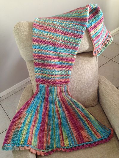 Crochet Tunisian Mermaid Tail Blanket Pattern