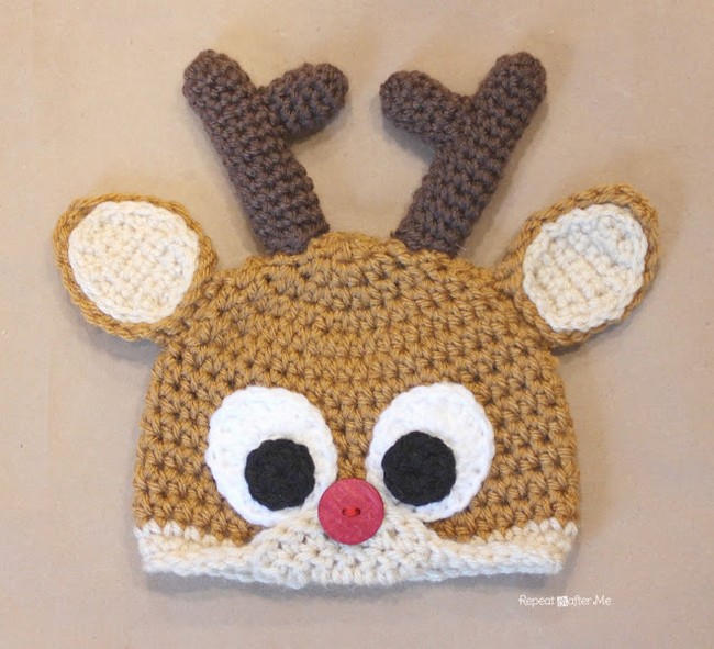 Crochet Reindeer Antlers Hat Pattern