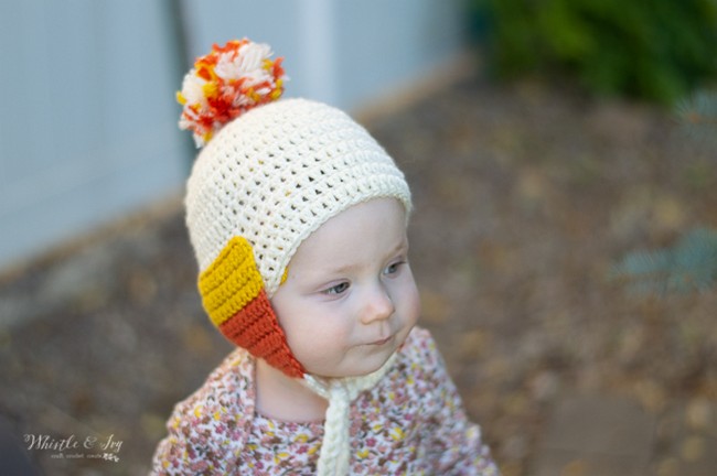 Festive Crochet Baby Candy Corn Hat Free Pattern