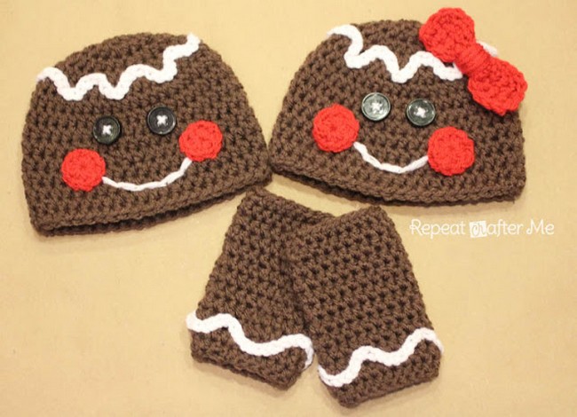 Gingerbread Man Crochet Hat Pattern