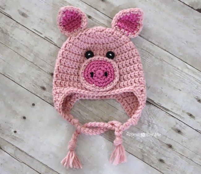 crochet a piggy hat