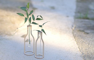 Wooden Silhouette Test Tube Vases