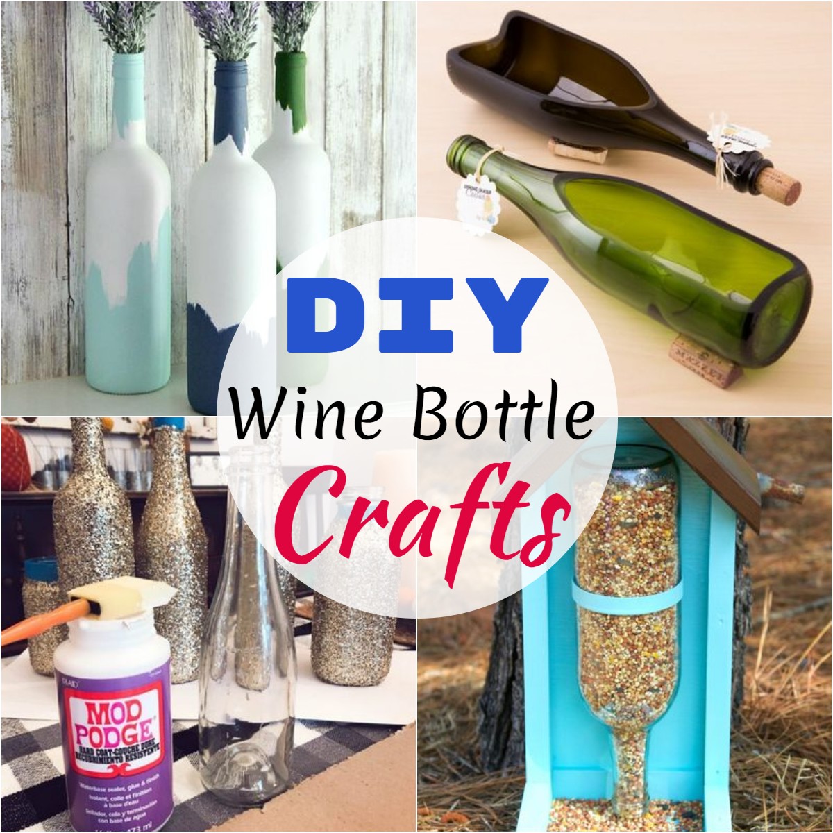 DIY Spray Painted Wine Bottles for Fall Decorating - Homey Oh My