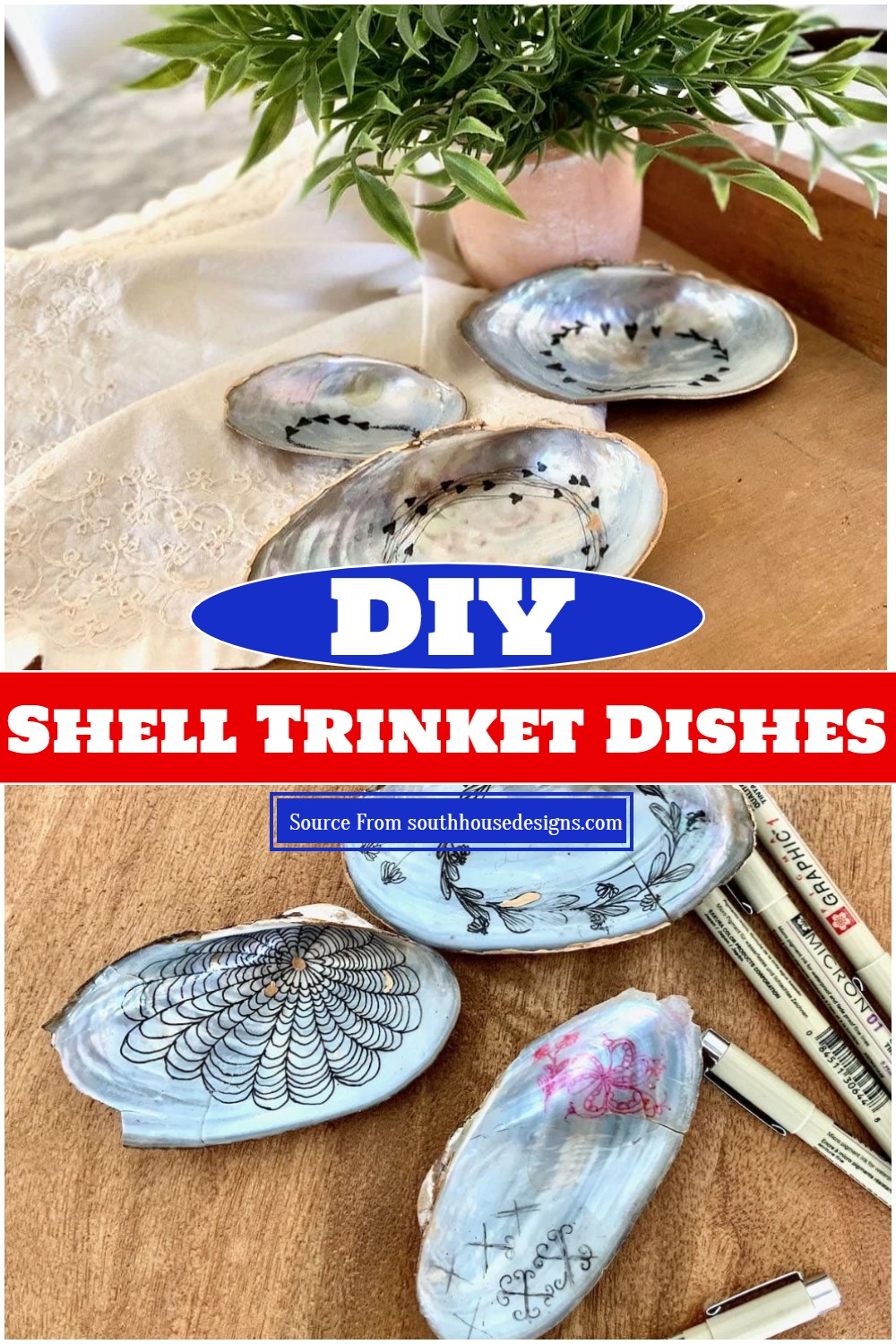 DIY Shell Trinket Dishes