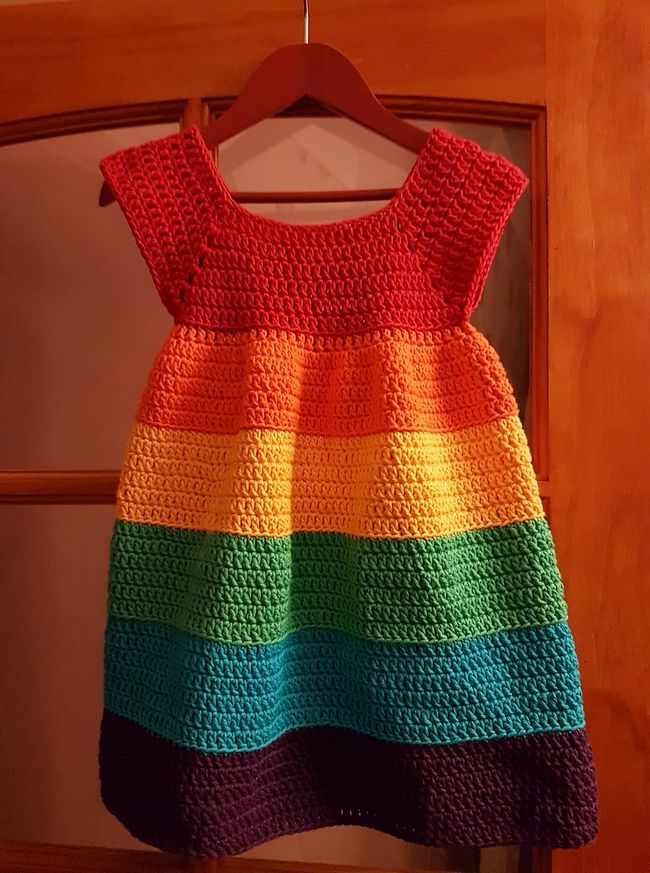 Crochet Rainbow Dress