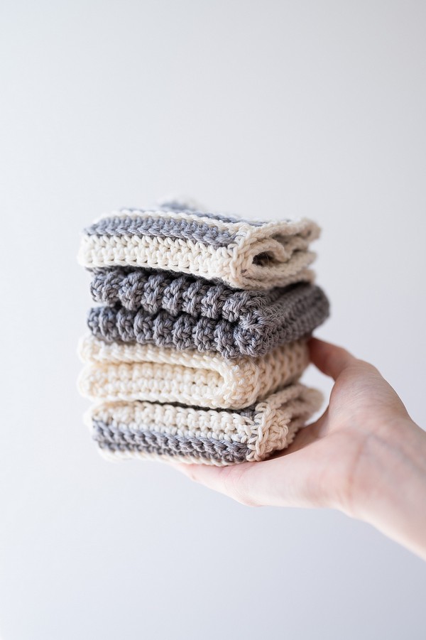 Crochet Modern Stripe Dishcloth Pattern