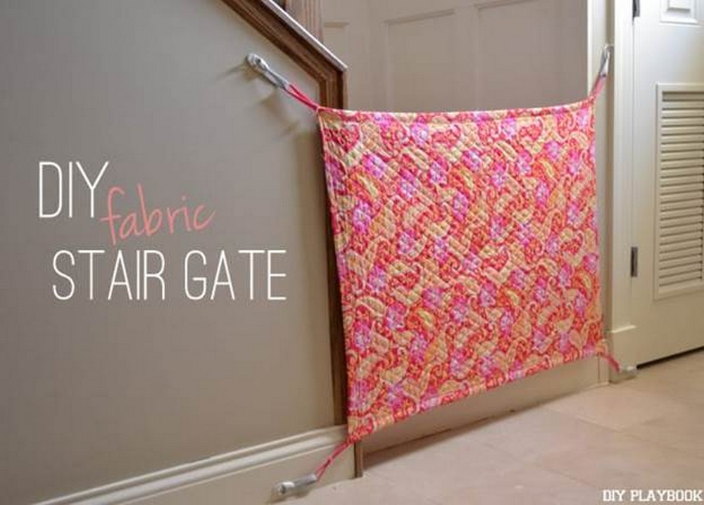 DIY Baby Gate With Fabric