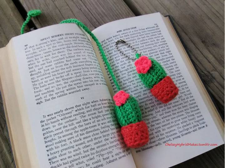 Cactus Bookmark and Keychain