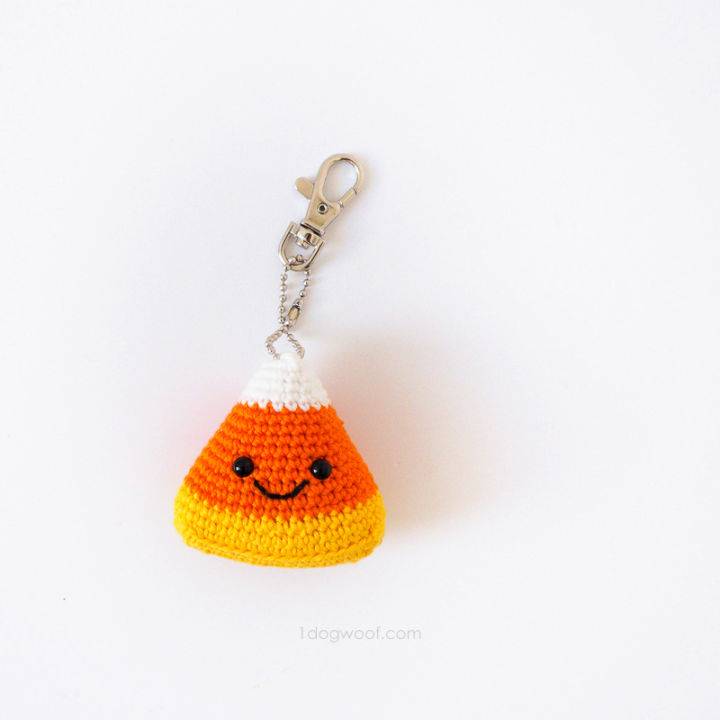 Candy Corn Amigurumi Keychain