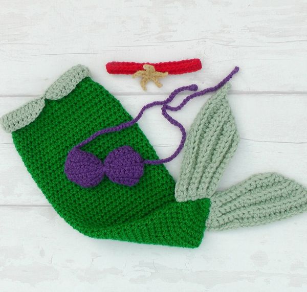 Crochet Little Mermaid Ariel Tail Set