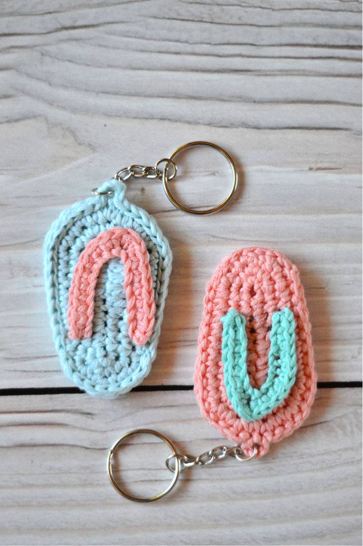 Crochet Flip Flop Keychain