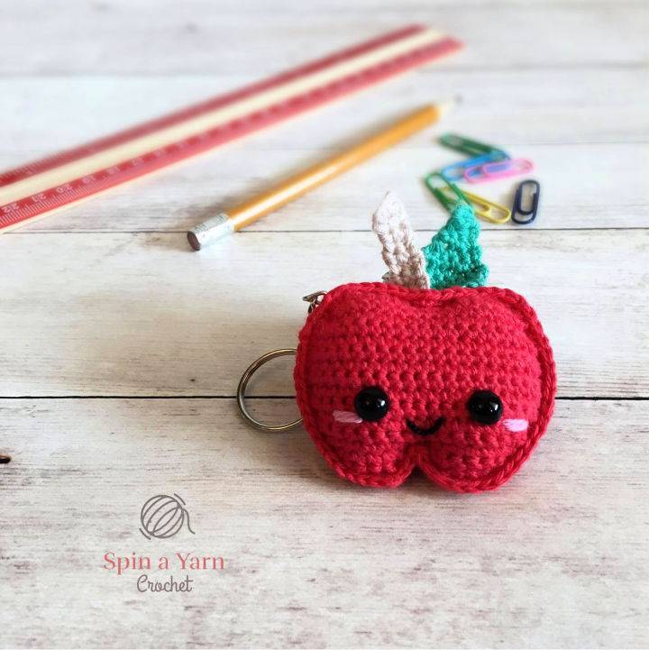 Kawaii Apple Keychain