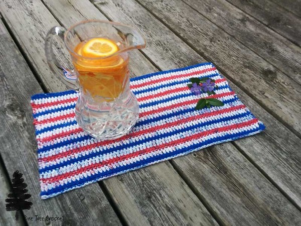 Crochet American Stripes Placemat Pattern