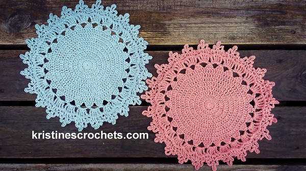 Crochet Round Flower Placemat Doily Pattern