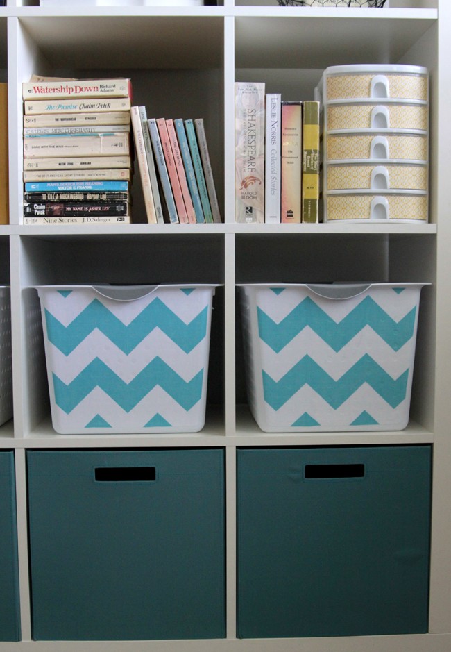 DIY Fabric Covered Storage Bins