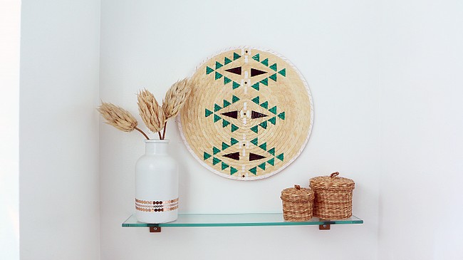 DIY Faux African Basket Wall Art