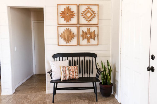 DIY Wooden Aztec Wall Art