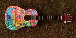 Hippie Painting on Guitar