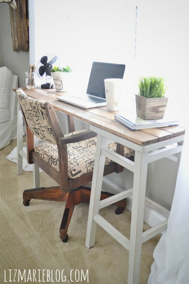 DIY Barstool Desk