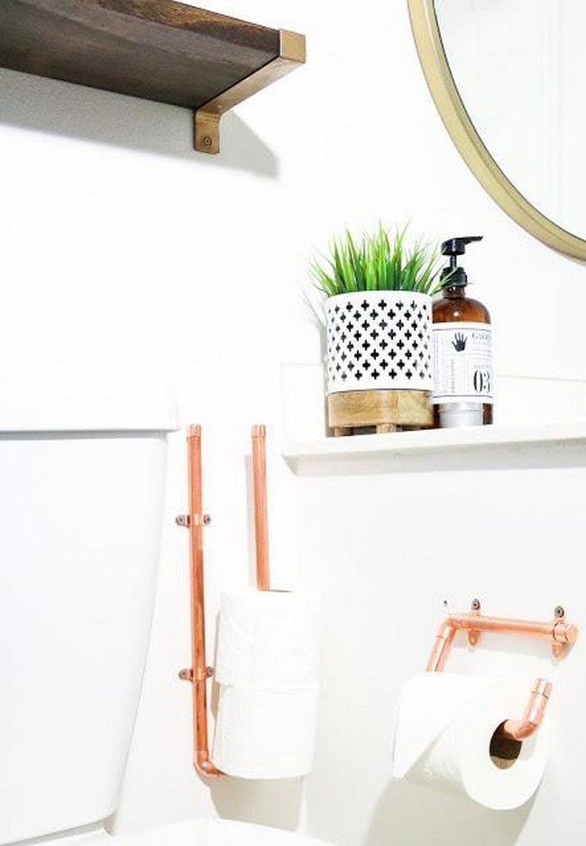 DIY Copper Toilet Paper Holder